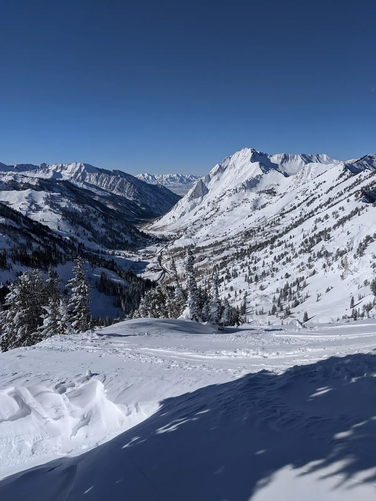Little Cottonwood Canyon in winter with Mount Superior on the right
