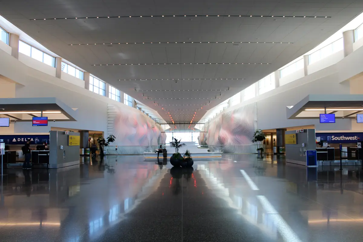 The Canyon hall inside Salt Lake City International Airport's new terminal